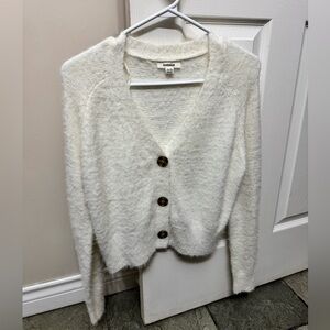 Garage Fuzzy Cream Cardigan